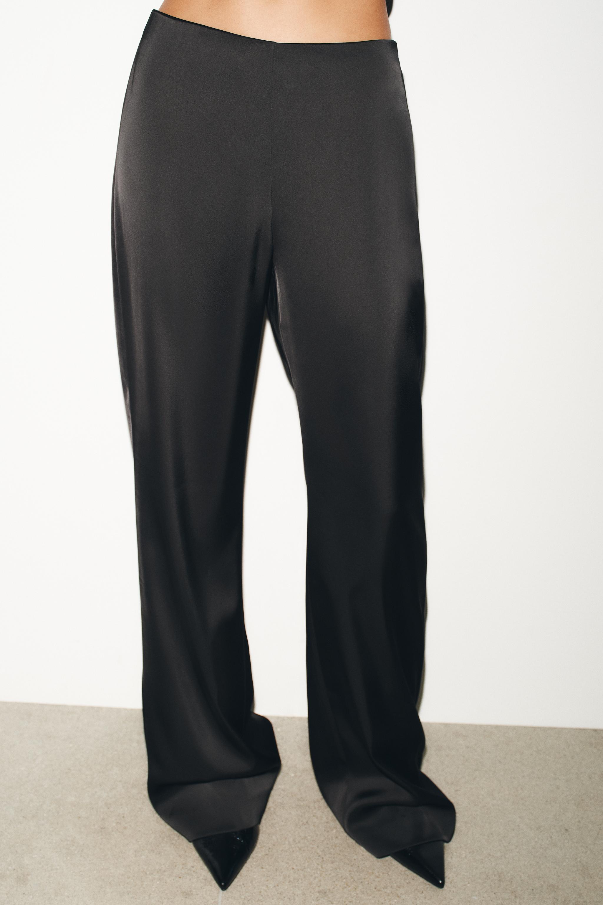 HIGH-WAISTED SATIN PANTS